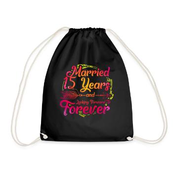 15e anniversaire de mariage - Sac de sport léger - noir - Devant
