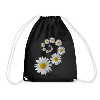 Margeriten Blume, Blumen, Blüte, floral, blumig - Turnbeutel - Schwarz - Vorne