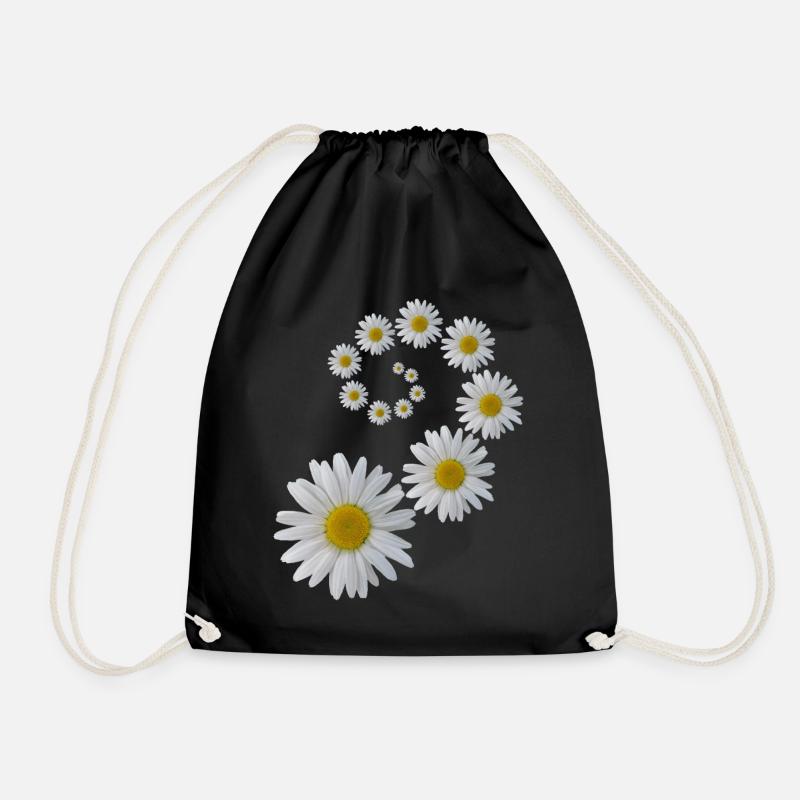 Marguerites fleur, fleur, floral, fleuron - Sac de sport léger - noir