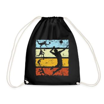 Volley-ball vintage cadeau beach volleyball - Sac de sport léger - noir - Devant