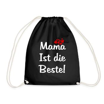 Mama ist die Beste Muttertagsgeschenk Beste Mama - Turnbeutel - Schwarz - Vorne