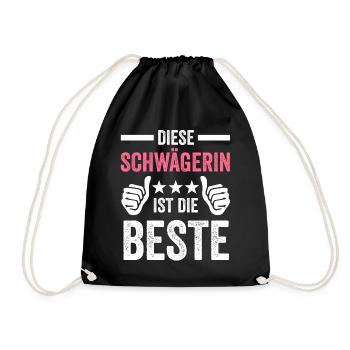 Beste Schwägerin Geschenk - Turnbeutel - Schwarz - Vorne