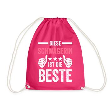 Beste Schwägerin Geschenk - Turnbeutel - Fuchsia - Vorne