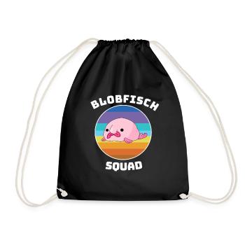 Blobfisch Tauchen Tier Meereskreatur Squad Fisch - Turnbeutel - Schwarz - Vorne