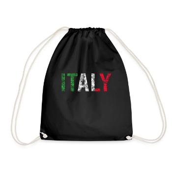 Italy Flag Vintage - Drawstring Bag - black - Front
