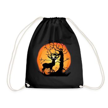 Faune Habitants de la forêt Forêt Animal Cerf Nature Soleil - Sac de sport léger - noir - Devant
