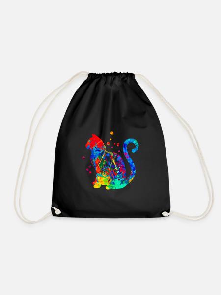 Cats Art Vintage Kitten Retro Kitten Graphic - Turnbeutel - Schwarz