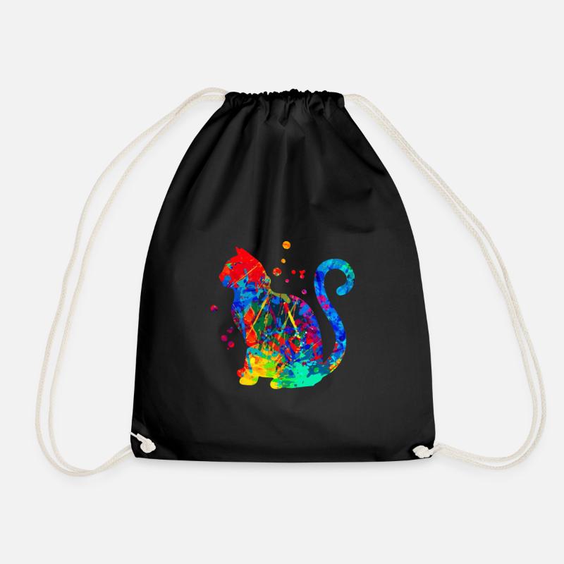 Cats Art Vintage Kitten Retro Kitten Graphic - Turnbeutel - Schwarz