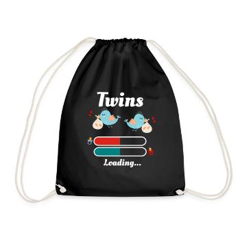 Zwillinge - Turnbeutel - Schwarz - Vorne