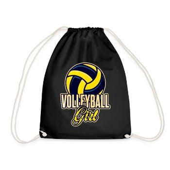 Femmes Volley-ball fille cadeau - Sac de sport léger - noir - Devant