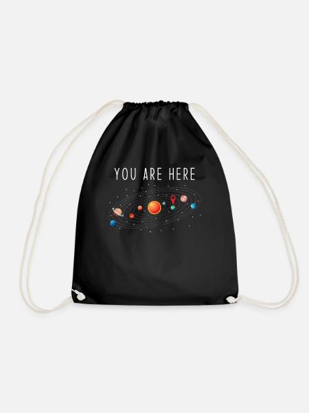 solar system - Drawstring Bag - black