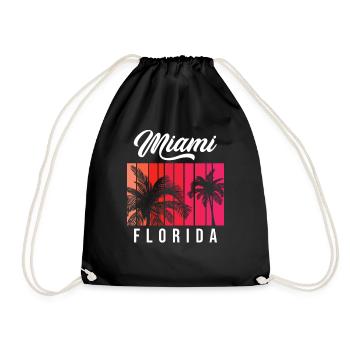 Miami Florida Retro Sunset - Sac de sport léger - noir - Devant