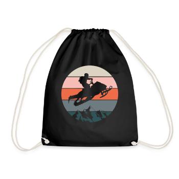 Snowmobile snowmobile snowmobile winter sports gift - Drawstring Bag - black - Front