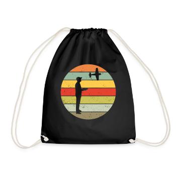 RC avion modèle retro cadeau vintage - Sac de sport léger - noir - Devant