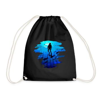Plongeur cadeau mer Scuba Diving Eau Apnée - Sac de sport léger - noir - Devant
