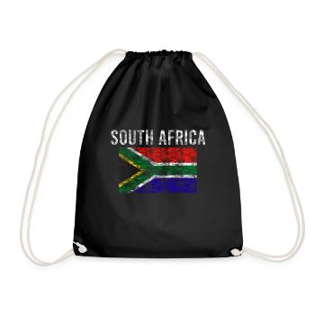 South Africa Flag Vintage - Drawstring Bag - black - Front