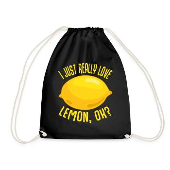 I Just Really Love Lemon, Ok Lemon Gift - Drawstring Bag - black - Front