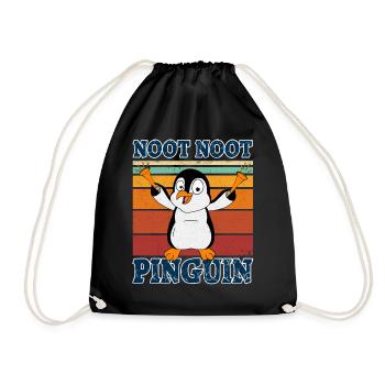 Noot Noot Madafakas Lustiges Pinguin mit Hupen - Turnbeutel - Schwarz - Vorne