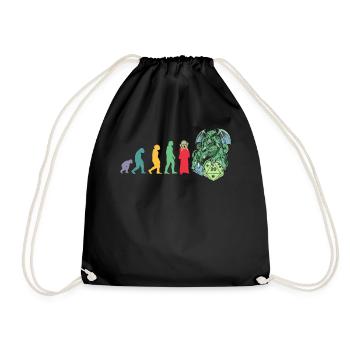 RPG Game Evolution Gamer D20 Dice Pen and Paper - Drawstring Bag - black - Front