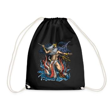 Dieu grec Poséidon - Sac de sport léger - noir - Devant