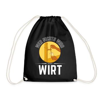WER NICHTS WIRD - WIRD WIRT! - Turnbeutel - Schwarz - Vorne