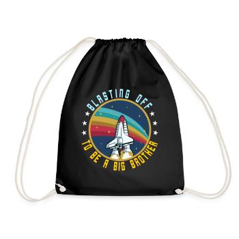 Promoted to Big Brother Rocket Space Launch - Drawstring Bag - black - Front