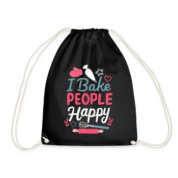 Baking Bakery Hobby Baker - Drawstring Bag - black - Front