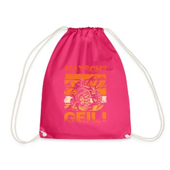 Matsch Geil! Quads Quadfahrer vintage Geschenk - Turnbeutel - Fuchsia - Vorne