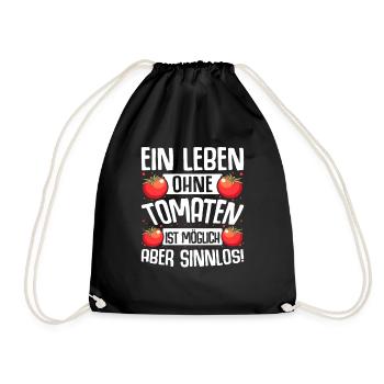 Tomaten Gärtner Hobbygärtner Geschenk Tomatenzucht - Turnbeutel - Schwarz - Vorne