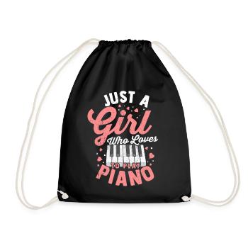 Piano Piano Piano Piano Digital Piano Music Girl - Drawstring Bag - black - Front