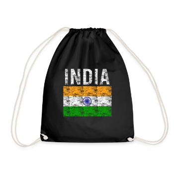 Inde drapeau vintage - Sac de sport léger - noir - Devant