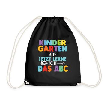 Erster Schultag Schulanfang Schulkind - Turnbeutel - Schwarz - Vorne