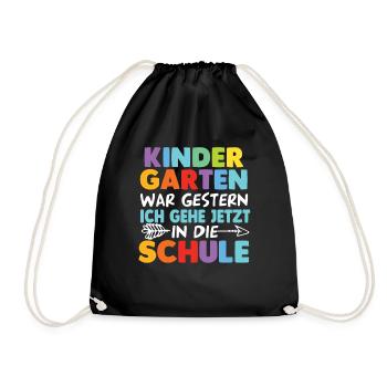 Kindergarten Abschied Schulanfang Schulkind - Turnbeutel - Schwarz - Vorne