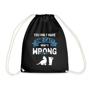 Two Cats Saying Cat Cat Cat Friend Cat - Drawstring Bag - black - Front