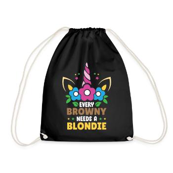 Every Brownie Needs a Blondie - Drawstring Bag - black - Front