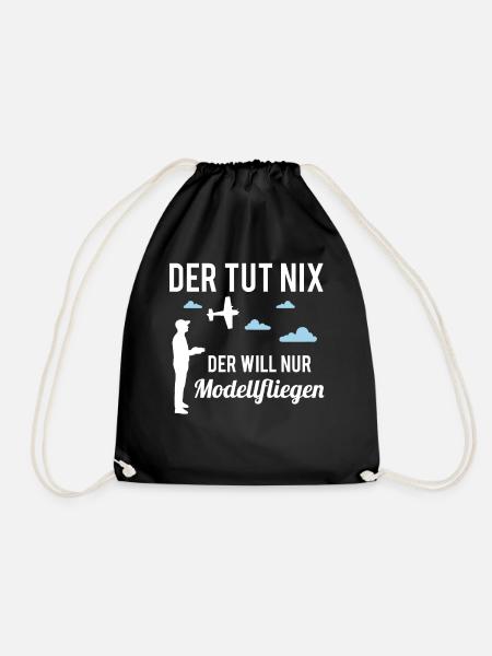 Modellflug Spruch RC Flugzeug Herren Geschenk - Turnbeutel - Schwarz