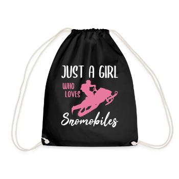 Motoneigiste motoneige cadeau dames filles - Sac de sport léger - noir - Devant