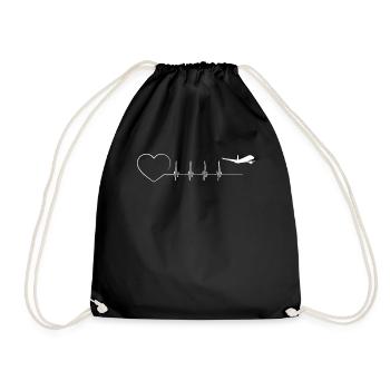 PLANE birthday present idea for aunt or uncle - Drawstring Bag - black - Front