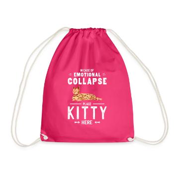 Le chat de l’effondrement émotionnel de placer ici - Sac de sport léger - fuchsia - Devant
