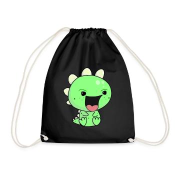 Baby Dragon Scream neck large mouthpiece mouth - Drawstring Bag - black - Front