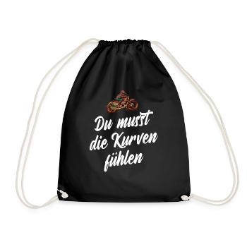 Lustiger Motorrad Spruch für Motorradfahrer! - Turnbeutel - Schwarz - Vorne