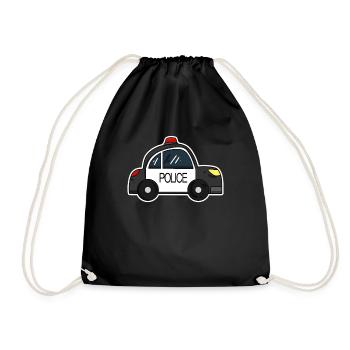 Voiture de police - Sac de sport léger - noir - Devant