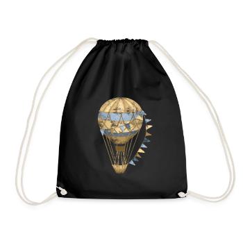 Balloonist hot air balloon - Drawstring Bag - black - Front
