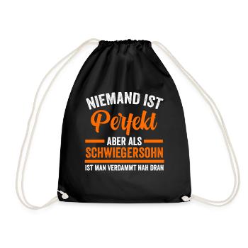 Perfekter Schwiegersohn - Turnbeutel - Schwarz - Vorne