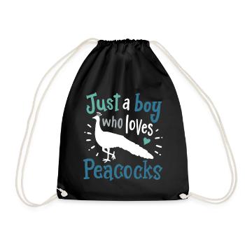 Peacocks birds peacock peacock lovers - Drawstring Bag - black - Front