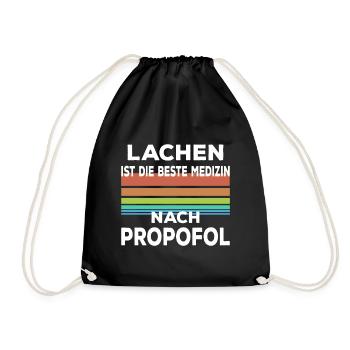 Anästhesie propofol lustiger Spruch - Turnbeutel - Schwarz - Vorne