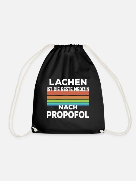 Anästhesie propofol lustiger Spruch - Turnbeutel - Schwarz