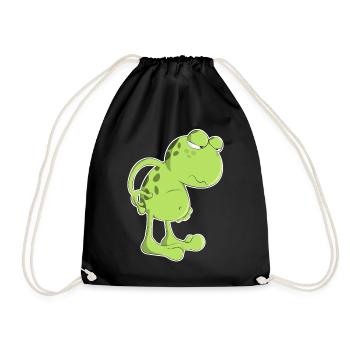Grenouille crapaud paresseux dessin animé amphibien matin - Sac de sport léger - noir - Devant