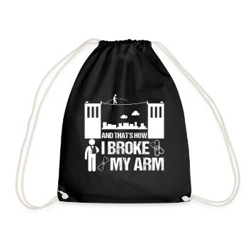 Corde raide bras cassé bras cassure cadeau enfants - Sac de sport léger - noir - Devant