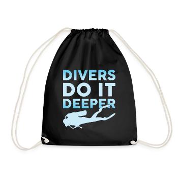 Plongée Plongée Plongée Diving mer eau Dive cadeau - Sac de sport léger - noir - Devant